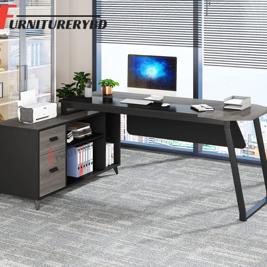 Sr. Executive Table with side rack  Model # TSET-0348