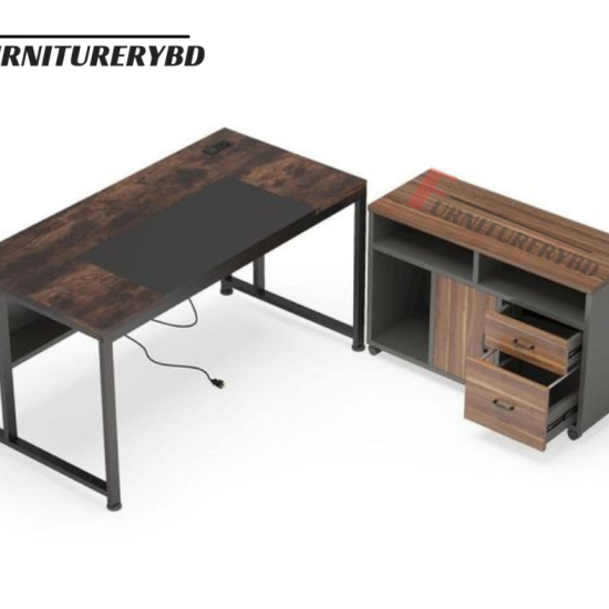 Sr. Executive Table with side rack  Model # TSET-0349